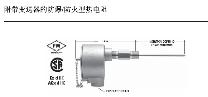 带变送器的防爆防火热电阻